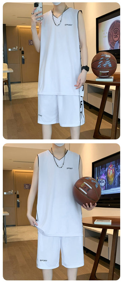 Conjunto Deportivo Casual - Camiseta sin Mangas y Pantalón Corto para Baloncesto - Image 23