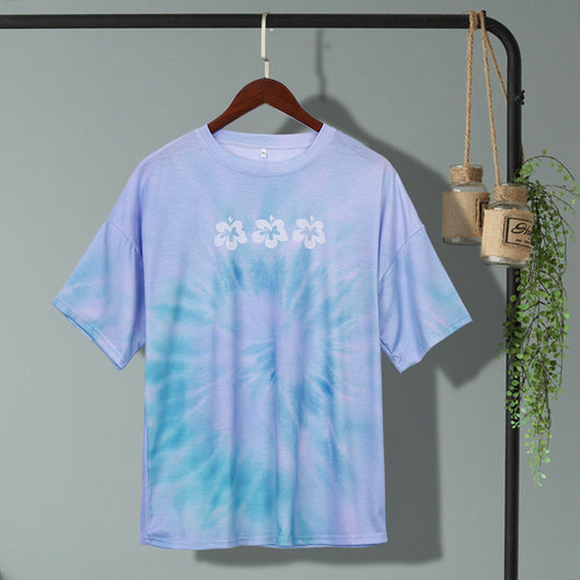 Playera Tie Dye Azul Estilo Harajuku - Image 4