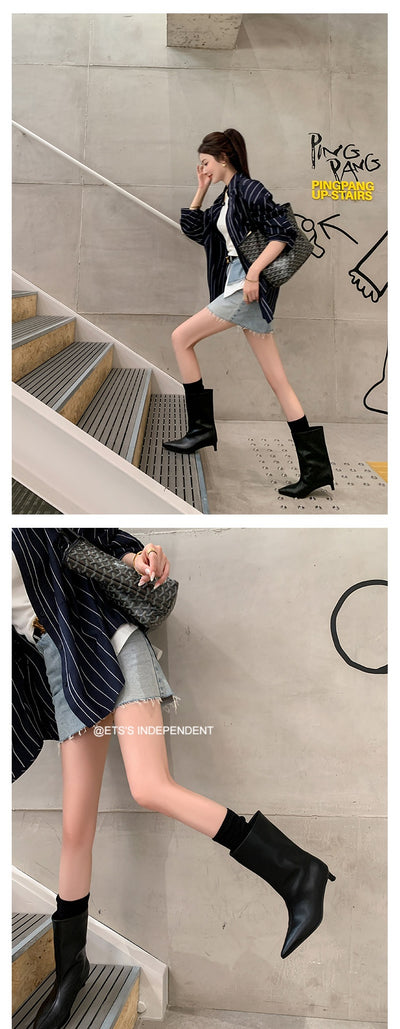 Botas de Tacón Kitten Cómodas y Sueltas para Moda Diaria - Image 17