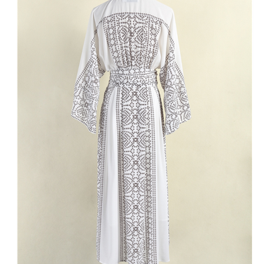 Vestido Kimono Moderno con Encaje y Estampado de Puntos - Escote en V Europeo - Image 5