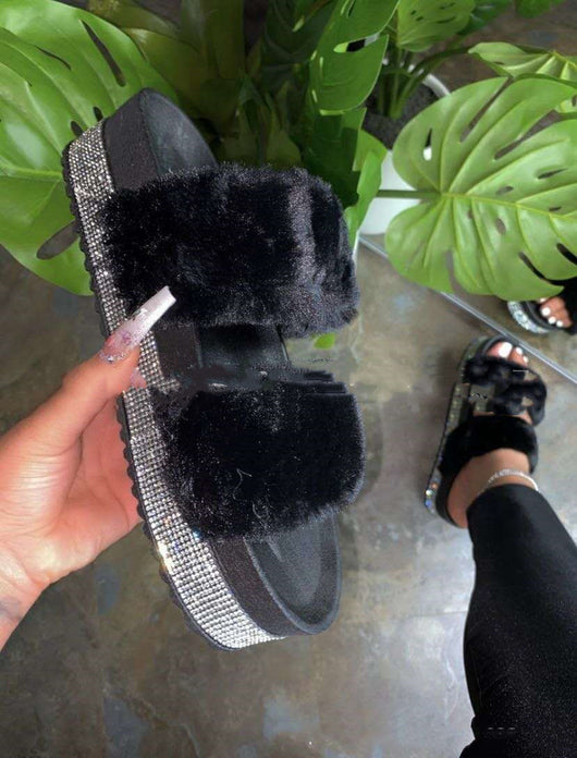 Pantuflas Brillantes Esponjosas con Plataforma y Cuña - Image 17