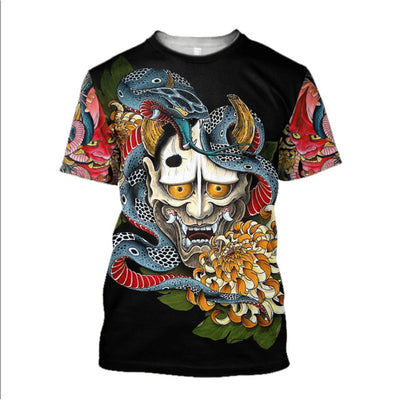 Camiseta Hombre Samurái 3D Cuello Redondo Diseño Impreso Suelta - Image 13