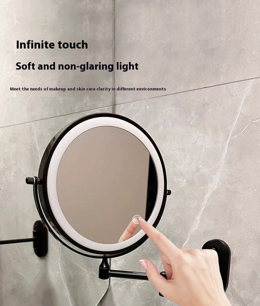 Espejo de Baño con Luz LED Plegable Doble Cara sin Perforación - Image 15