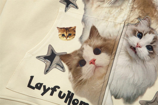 Sudadera Con Capucha Estampado Gato Divertido Unisex - Image 17