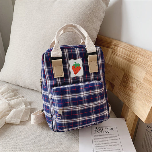 Mochila Infantil Cuadriculada con Diseño de Caricaturas - Image 7