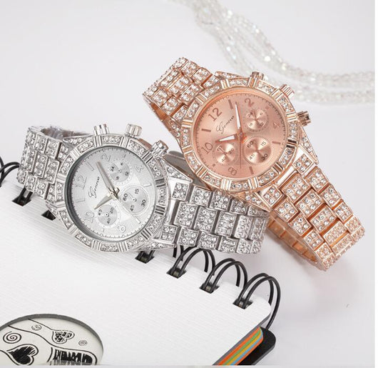 Reloj de Cuarzo Cristal para Mujer - Acero Inoxidable Lujo Geneva Sport - Image 3
