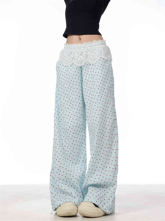 Pantalones Casuales Artesanales con Detalles de Encaje Refinado - Image 6