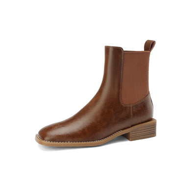 Botas Vintage de Punta Cuadrada Estilo Británico - Image 4