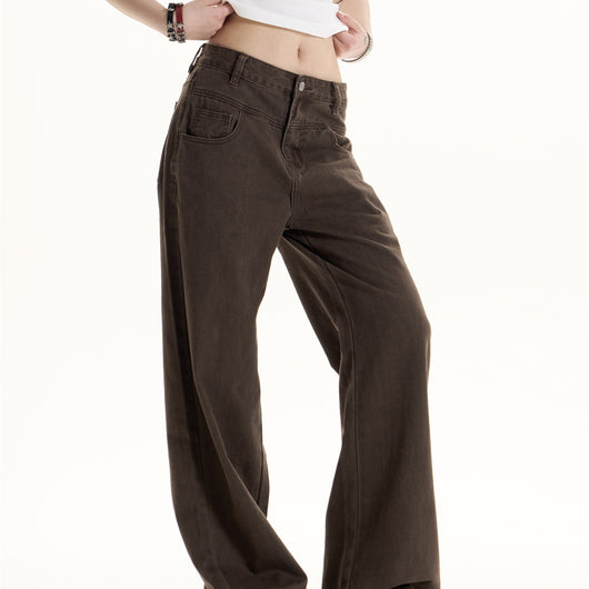 Jeans Retro Americano Cintura Alta para Mujer - Diseño Clásico Solid - Image 11
