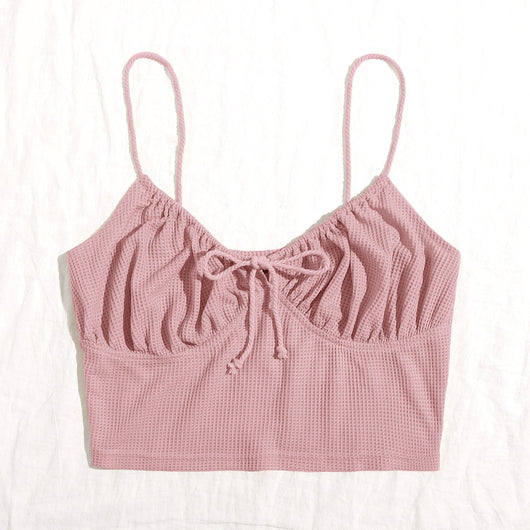 Camisola Sexy con Tirantes Delanteros y Pliegues en el Pecho - Image 3