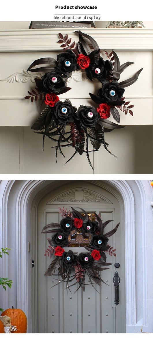Guirnalda de Rosas Artificiales y Ojos Terroríficos con Ramas Secas para Halloween - Image 7