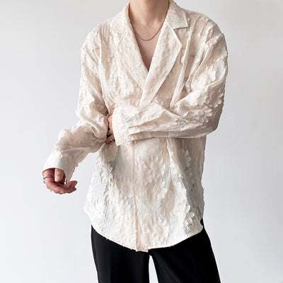 Camisa Unisex Jacquard Bordada en Tono Albaricoque - Image 25