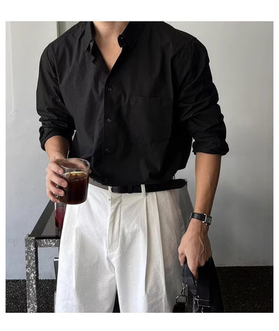 Camisa Suelta de Manga Larga para Hombre - Primavera y Otoño - Image 20