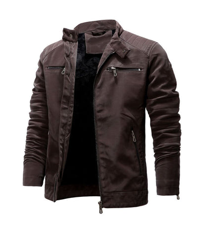 Chaqueta de Cuero y Polar para Hombre Otoño Invierno - Image 9