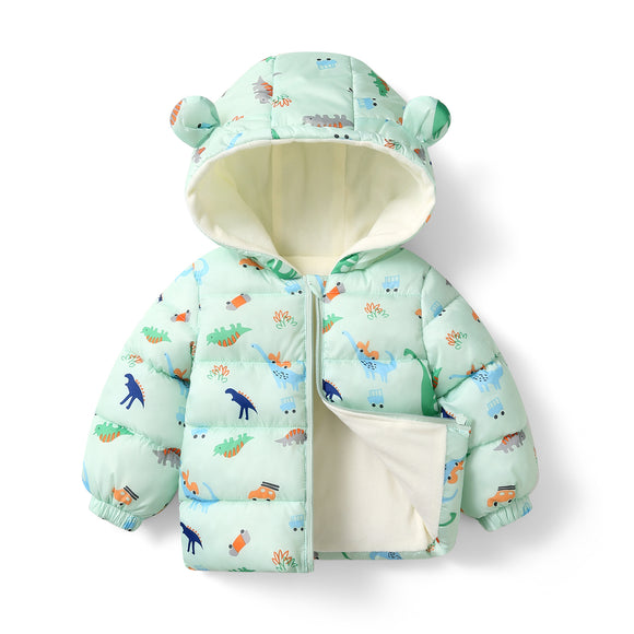 Abrigo Acolchado de Plumón con Forro Polar para Bebés y Niños Pequeños