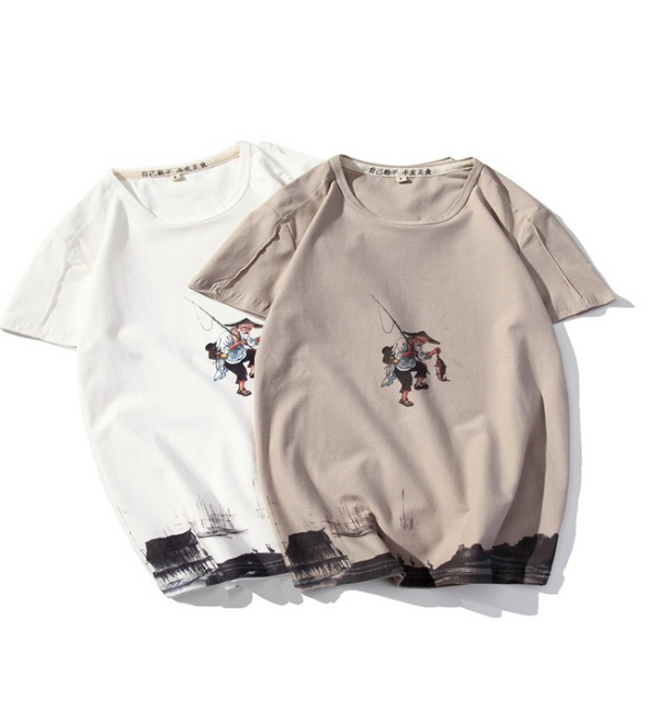 Camiseta Estampada Manga Corta Slim Fit para Parejas
