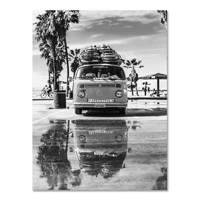 Cuadro Decorativo Playa Nórdico Moderno Blanco y Negro - Póster sin Marco Surf - Image 10