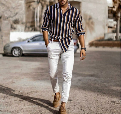 Camisa de Manga Larga a Rayas para Hombre - Image 5