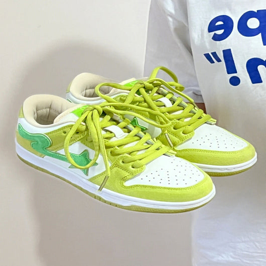 Tenis Retro Verde Manzana con Plataforma - Sneaker Casual para Hombre