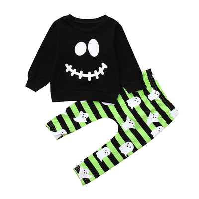 Conjunto de Dos Piezas Halloween Carita Feliz Manga Larga para Niño - Image 8