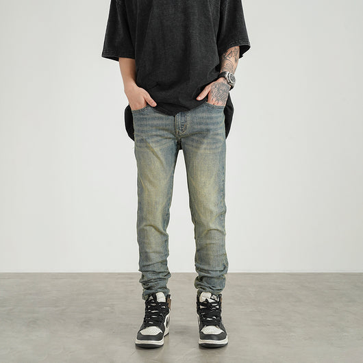 Jeans Slim Fit Azul Desteñido con Stretch - Image 8
