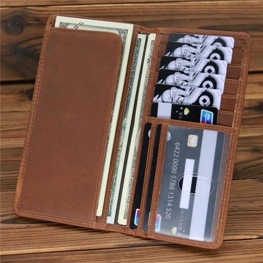 Billetera Larga de Cuero Crazy Horse para Hombre - Image 10