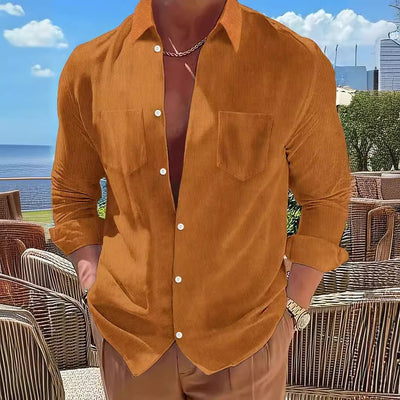 Camisa Manga Larga a Rayas Verticales Casual - Image 7
