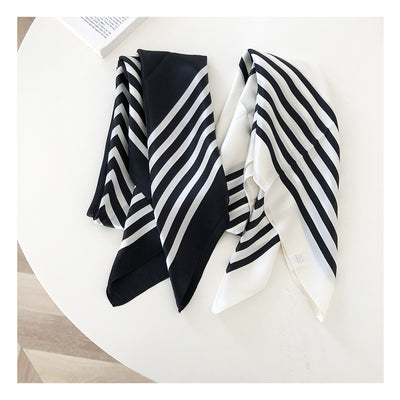 Pañuelo de Seda Elegante a Rayas para Mujer - Image 7