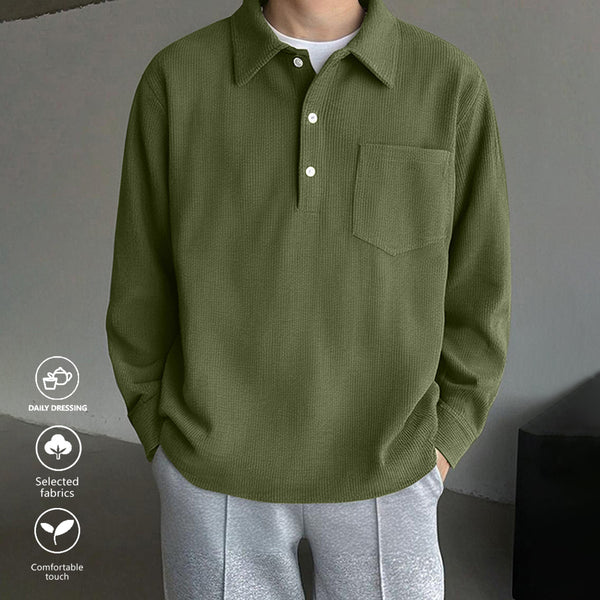 Camisa Casual Retro Americana de Corte Clásico