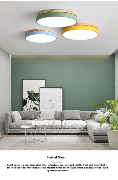 Lámpara de Techo LED Macaron Redonda para Dormitorio y Sala de Estar - Image 19