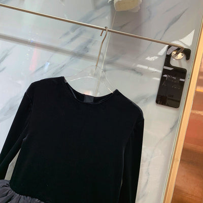 Playera Retro de Terciopelo con Hombreras y Cuello Burbuja para Mujer - Image 5