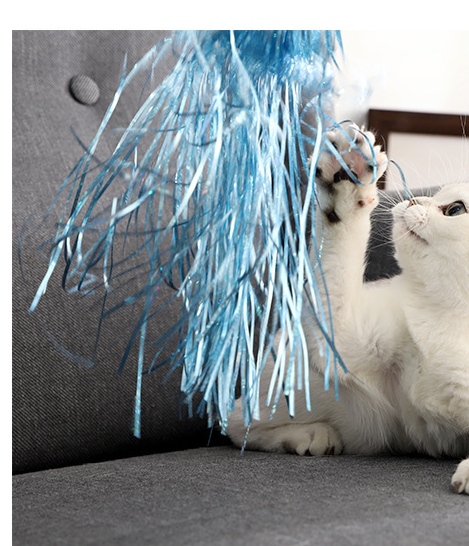 Varita de Juego para Gatos con Campana y Borla Tricolor - Image 11