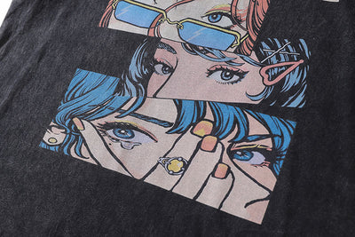 Camiseta Estampado Cartoon Urbano con Efecto Desgastado - Image 14