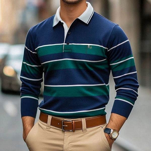 Polo Manga Larga Estampado Digital para Hombre