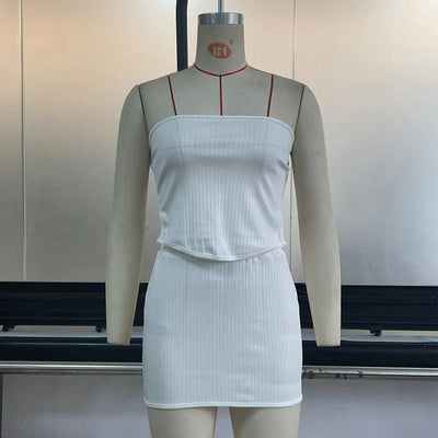 Conjunto Falda y Top Tubo Tejido con Diseño Irregular - Image 3