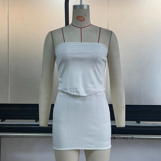 Conjunto Falda y Top Tubo Tejido con Diseño Irregular - Image 3