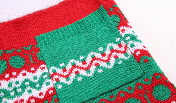 Enterizo Navideño Holgado con Diseño de Copos de Nieve