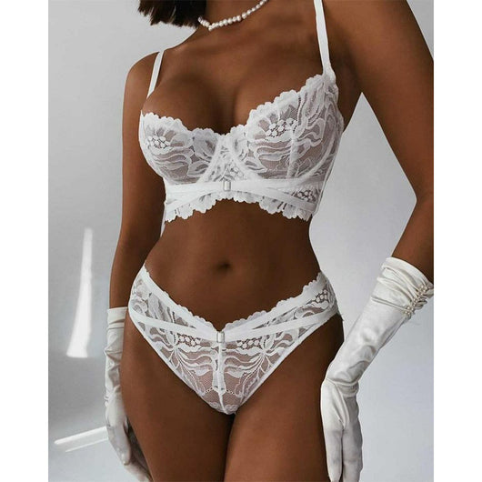 Conjunto de Lencería Nupcial de Encaje Delicado - Image 8
