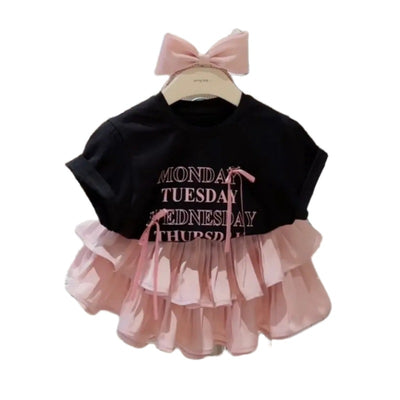 Conjunto Infantil Falda Plisada Estilo Occidental con Camiseta Estampada - Image 5
