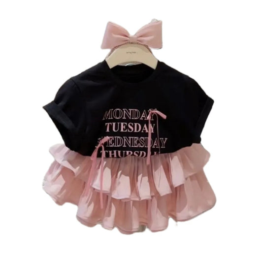 Conjunto Infantil Falda Plisada Estilo Occidental con Camiseta Estampada - Image 5