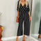 Jumpsuit de Piernas Anchas con Rayas