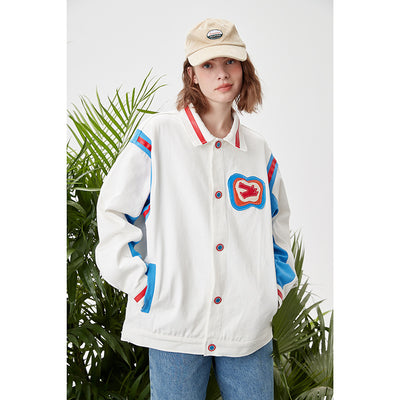 Chaqueta Suelta con Solapa Bicolor para Hombre - Image 3