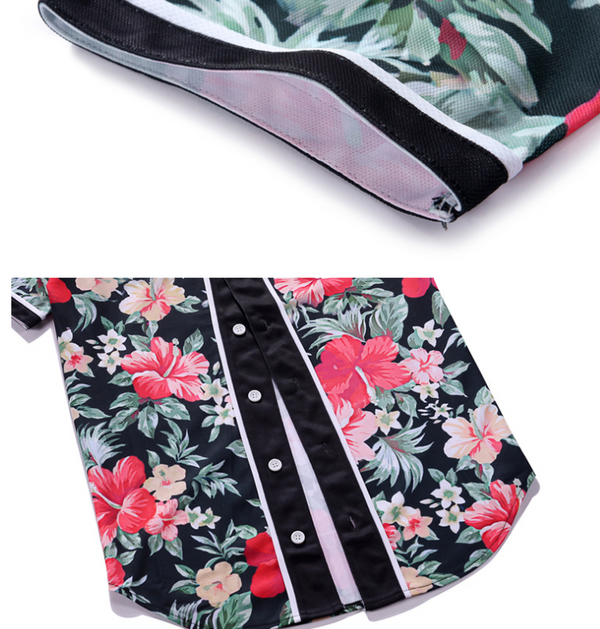 Camiseta de Béisbol Estampado Floral
