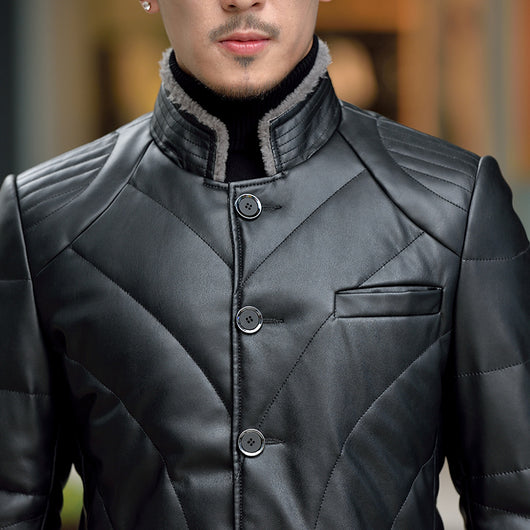 Chaqueta de Cuero y Plumón para Hombre Haining - Image 2