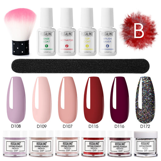 Set Completo de Polvo Hidratante sin Horneado con Brillo Francés para Uñas - Image 16