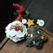 Chaveiro Artesanal de Couro de Ovelha Natalino com Design de Papai Noel