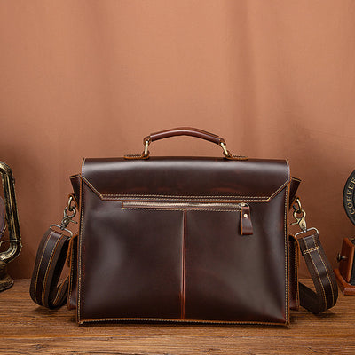 Bolso de Cuero Crazy Horse Vintage para Hombre - Piel de Res Premium
