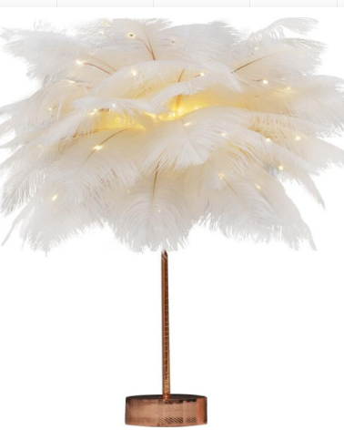 Lámpara de Escritorio Nórdica con Plumas - Luz Decorativa Moderna para Dormitorio - Image 26