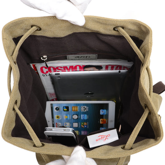 Mochila de Viaje Grande Estilo Retro en Lona para Hombre - Image 3
