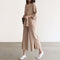 Conjunto Elegante: Blusa Escote V con Pantalón Palazzo de Pierna Ancha